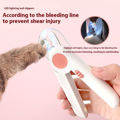 LED Pet Nail Clipper with Blood Light Prevention – Cat and Dog Nail Trimmer with Safety round Tip Design for Stress-Free Grooming